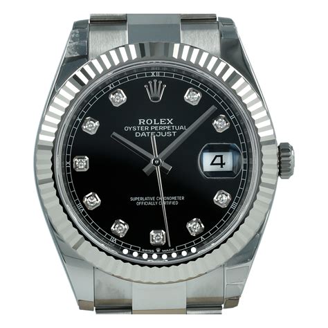 rolex black dial diamond|Rolex datejust 41mm black dial.